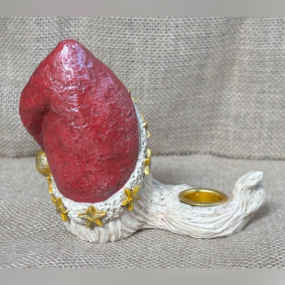 Vintage Santa Claus Resin Taper Candle Holder Christmas St Nick Rustic Farmhouse - Picture 3 of 8